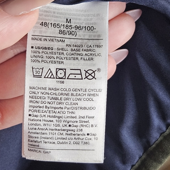 GAP Men's Medium ColdControl Lightweight Puffer Jacket Water Resist GREEN CAMO - Picture 7 of 13